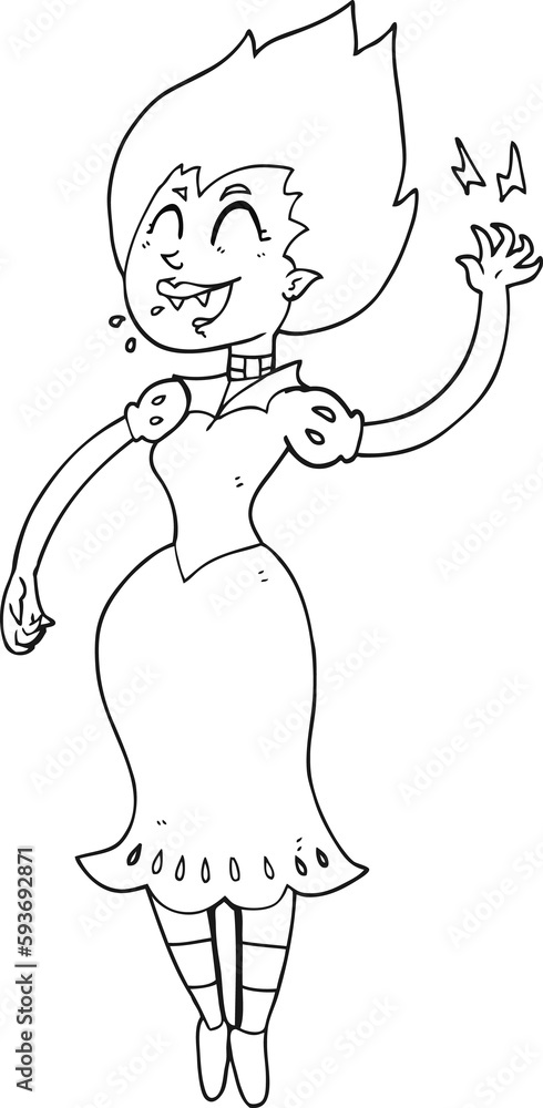black and white cartoon vampire girl black and white cartoon vampire girl
