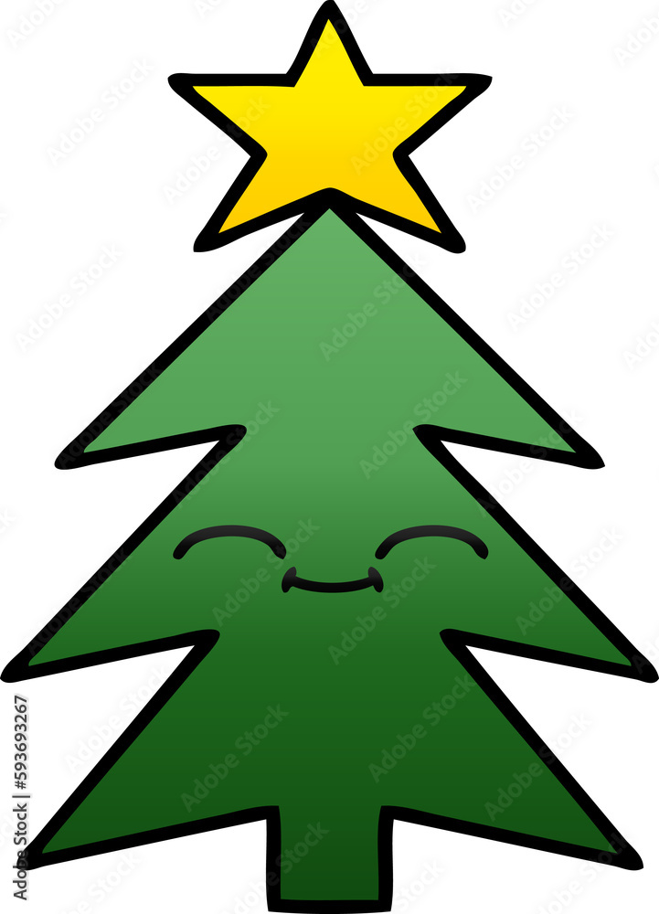 gradient shaded cartoon christmas tree gradient shaded cartoon christmas tree