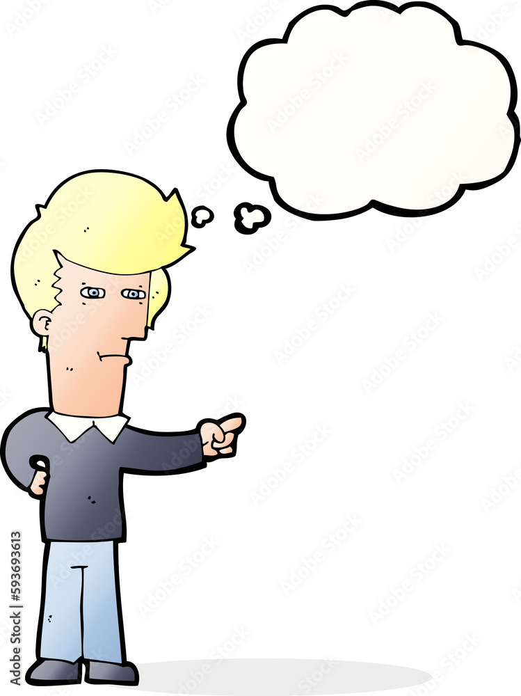 cartoon man pointing with thought bubble cartoon man pointing with thought bubble