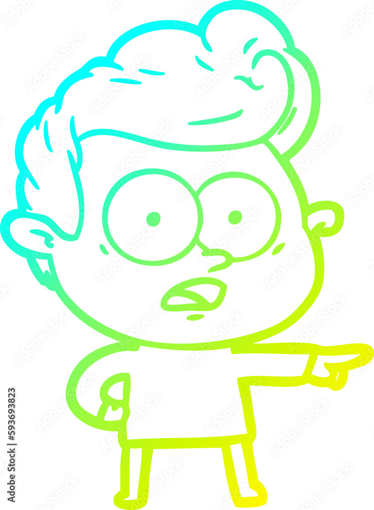 cold gradient line drawing cartoon staring man cold gradient line drawing cartoon staring man