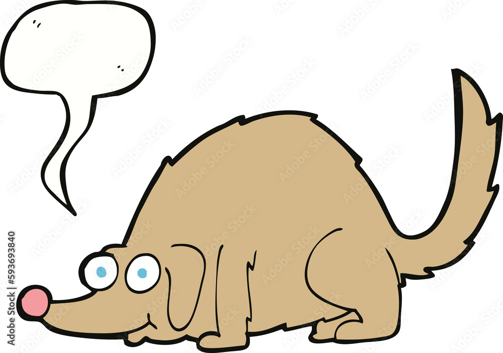 Fototapeta premium cartoon happy dog with speech bubble
