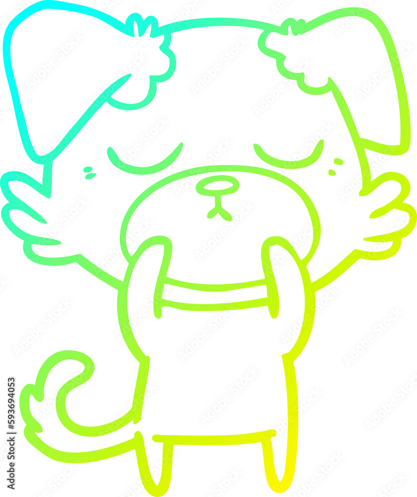 cold gradient line drawing cute cartoon dog cold gradient line drawing cute cartoon dog
