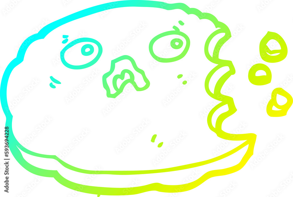 cold gradient line drawing cartoon cookie cold gradient line drawing cartoon cookie
