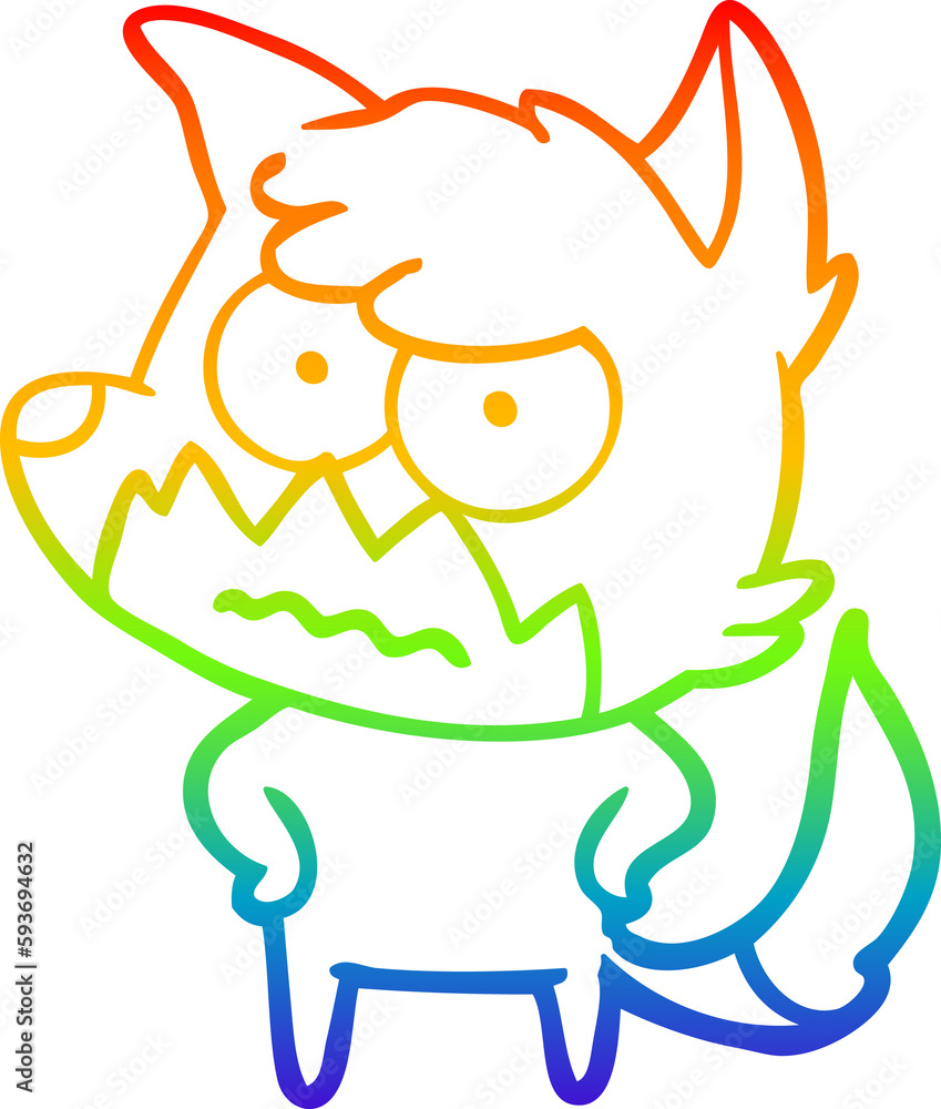 rainbow gradient line drawing cartoon annoyed fox rainbow gradient line drawing cartoon annoyed fox