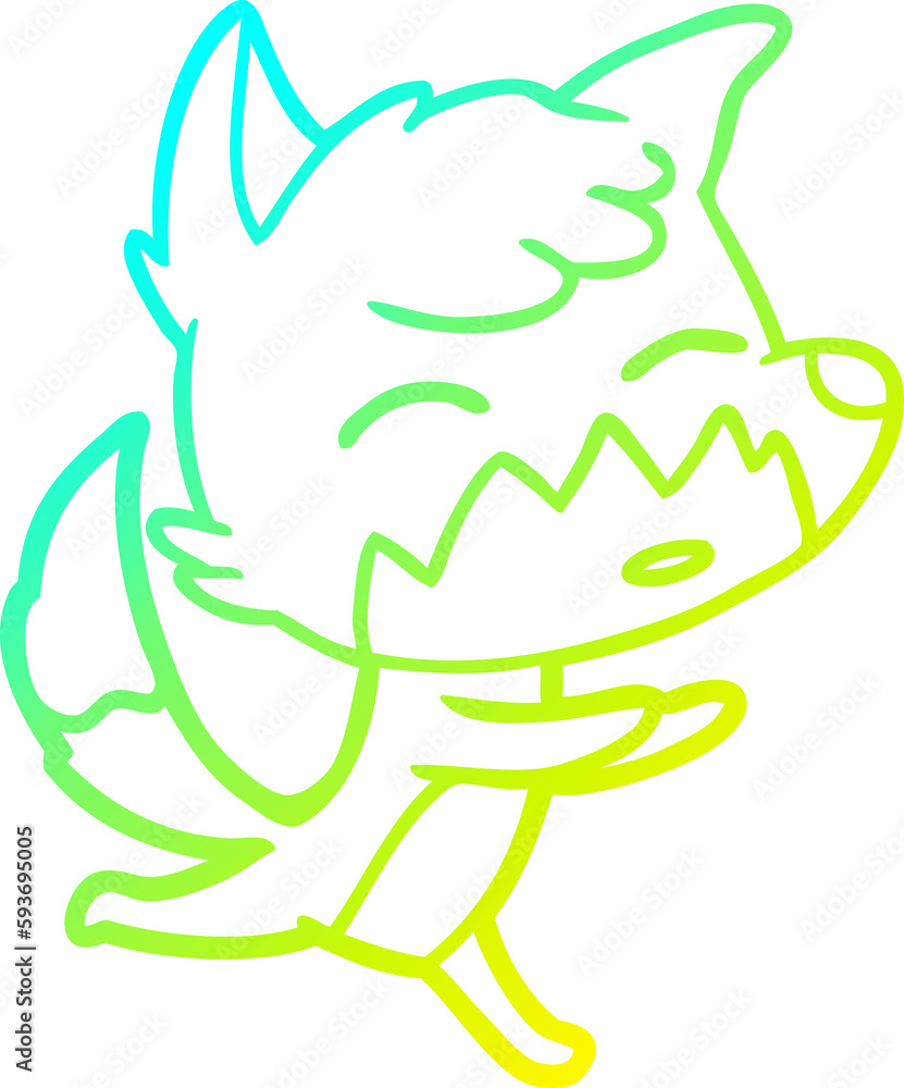 cold gradient line drawing cartoon fox cold gradient line drawing cartoon fox