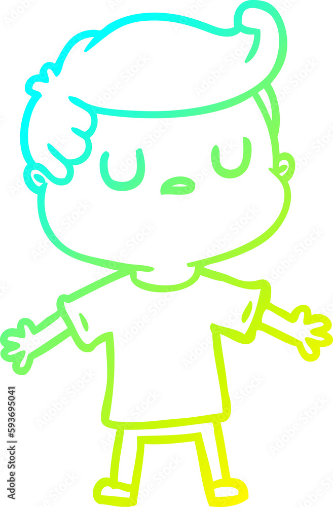cold gradient line drawing cartoon aloof man cold gradient line drawing cartoon aloof man