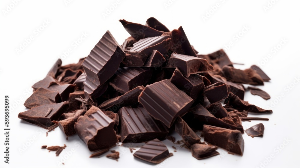 dark chocolate isolated on white, generative ai dark chocolate isolated on white, generative ai