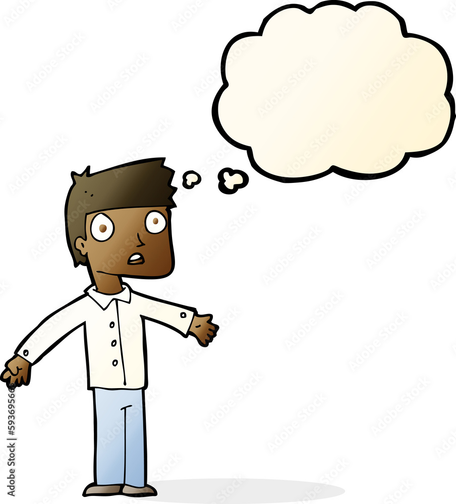 cartoon shocked man with thought bubble cartoon shocked man with thought bubble