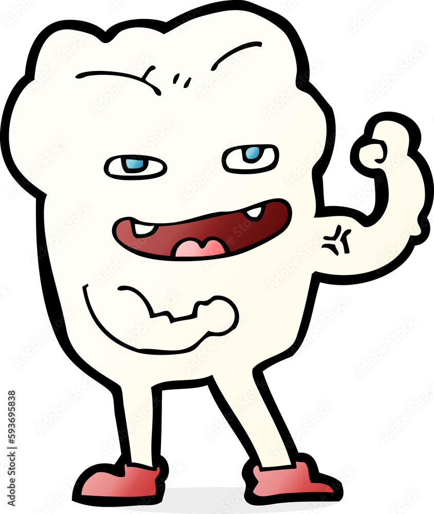 cartoon strong healthy tooth cartoon strong healthy tooth
