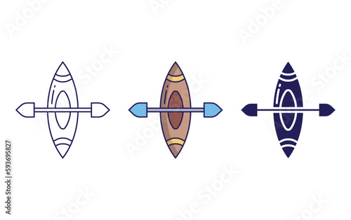  Kayak vector icon