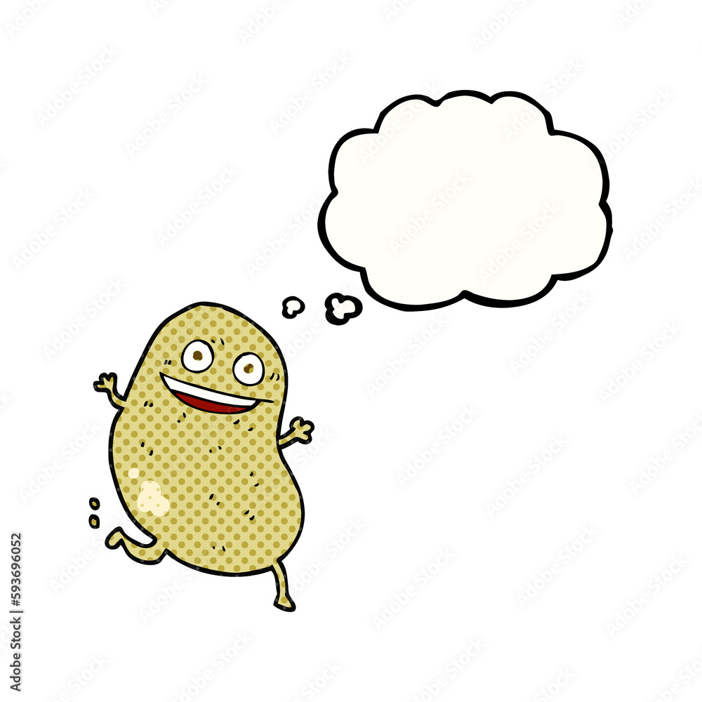 Fototapeta premium thought bubble cartoon potato running