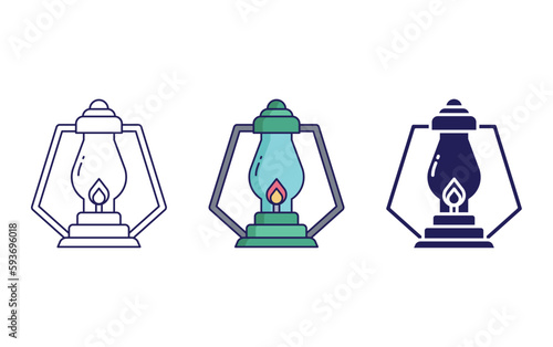  Oil Lamp vector icon