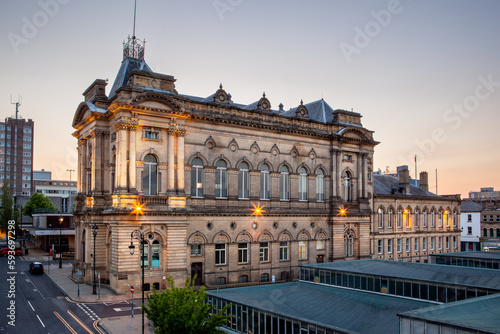 Concert Hall is an impressive building in the heart of Huddersfield  , UK