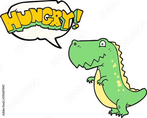 speech bubble cartoon hungry dinosaur