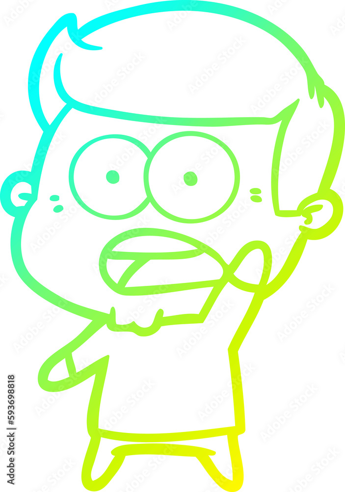 cold gradient line drawing cartoon shocked man cold gradient line drawing cartoon shocked man