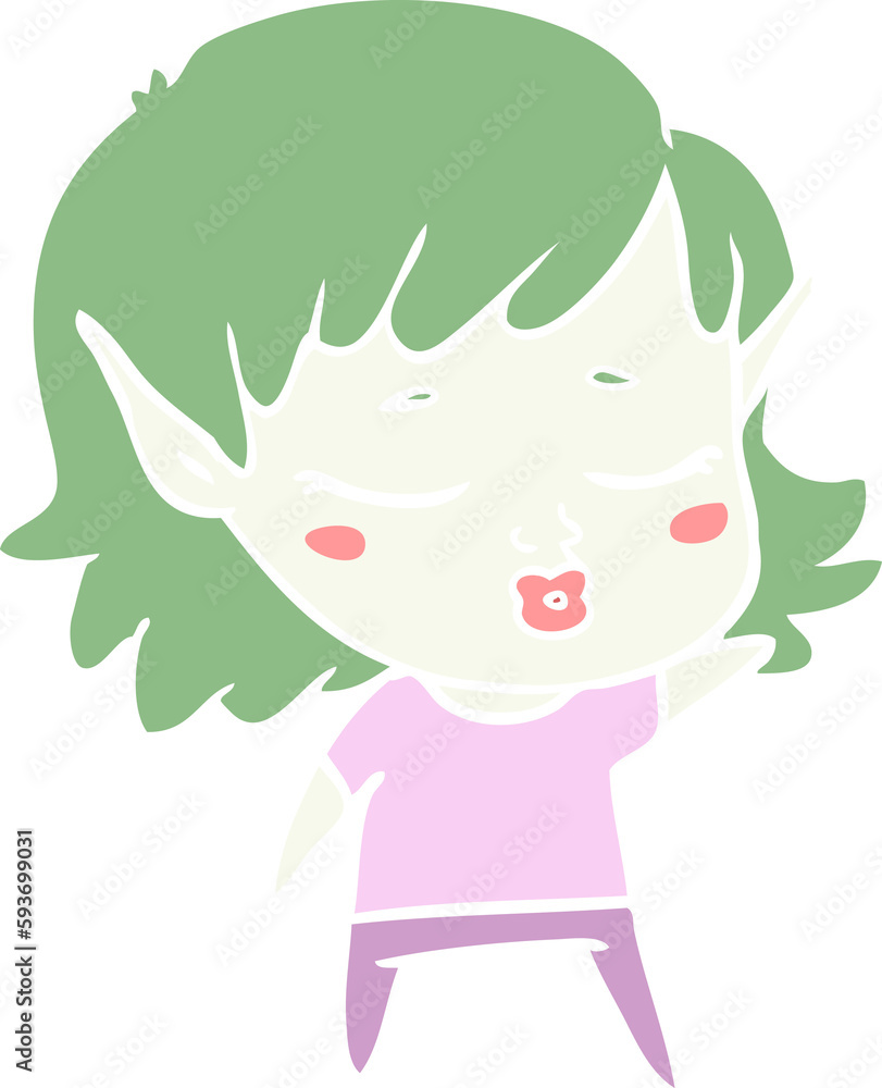 pretty flat color style cartoon elf girl pretty flat color style cartoon elf girl