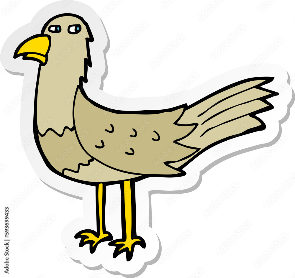 sticker of a cartoon bird sticker of a cartoon bird