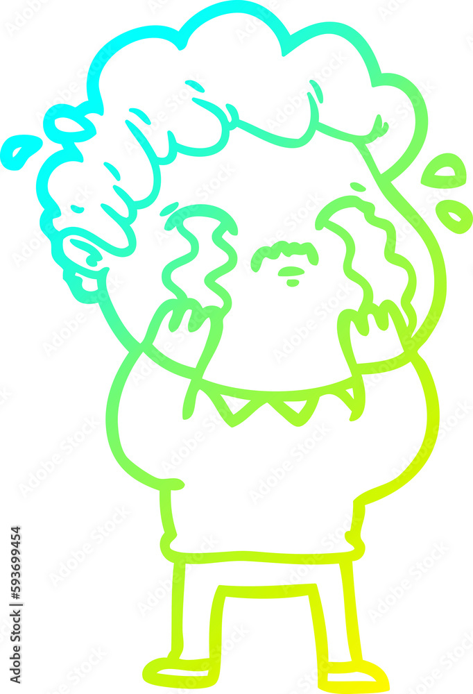 cold gradient line drawing cartoon man crying cold gradient line drawing cartoon man crying