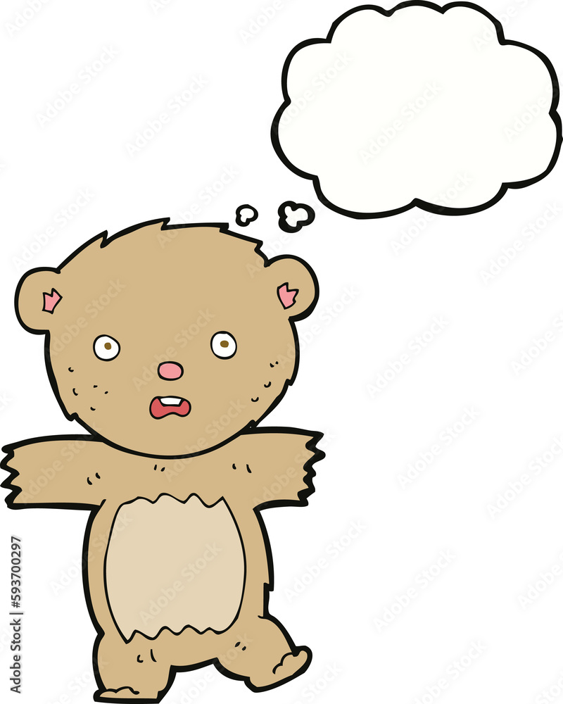 cartoon shocked teddy bear with thought bubble cartoon shocked teddy bear with thought bubble