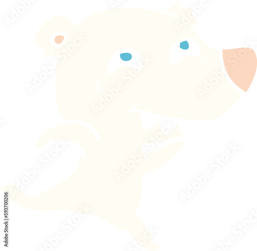 flat color style cartoon polar bear showing teeth