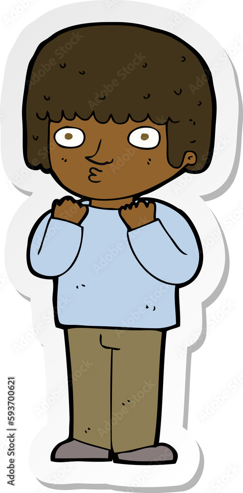 sticker of a cartoon surprised man sticker of a cartoon surprised man