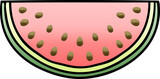 quirky gradient shaded cartoon watermelon