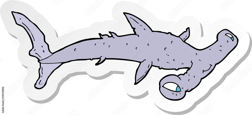 sticker of a cartoon hammerhead shark sticker of a cartoon hammerhead shark