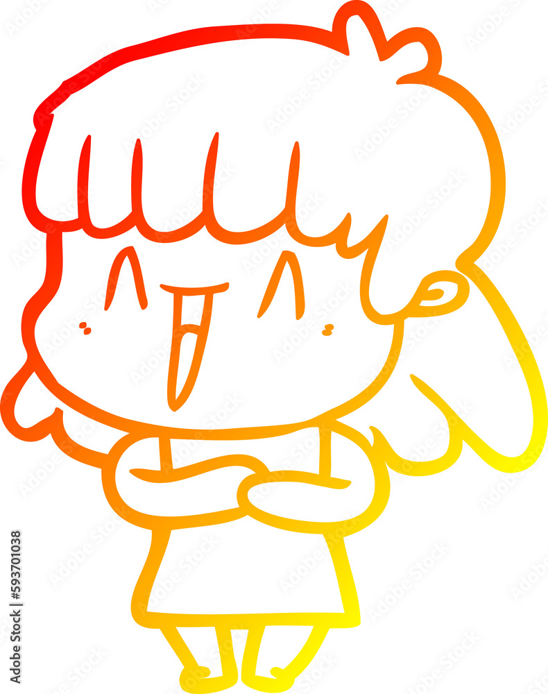 warm gradient line drawing cartoon woman warm gradient line drawing cartoon woman