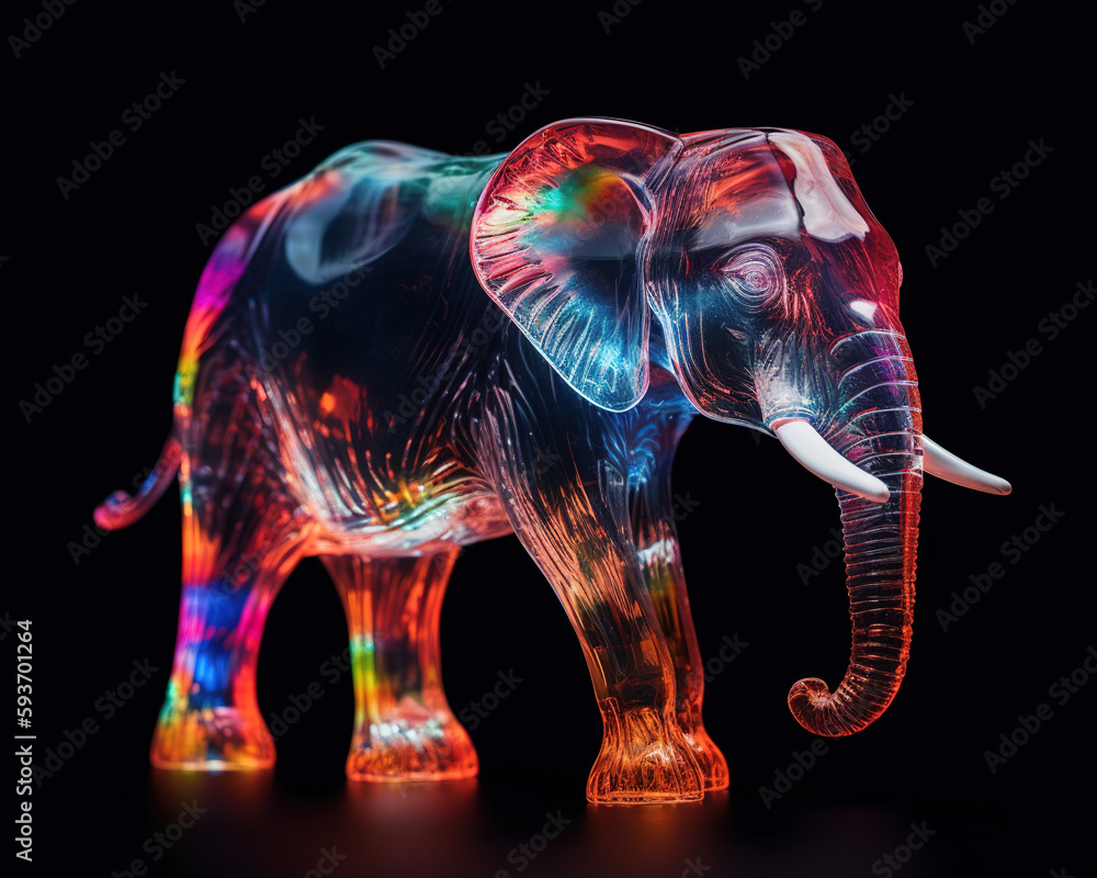 Obraz premium Glasswork translucent elephant