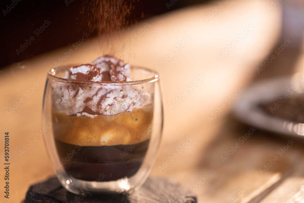Professional barista preparing coffee. Young woman making coffee. Alternative ways of brewing coffee. Coffee shop concept Professional barista preparing coffee. Young woman making coffee. Alternative ways of brewing coffee. Coffee shop concept