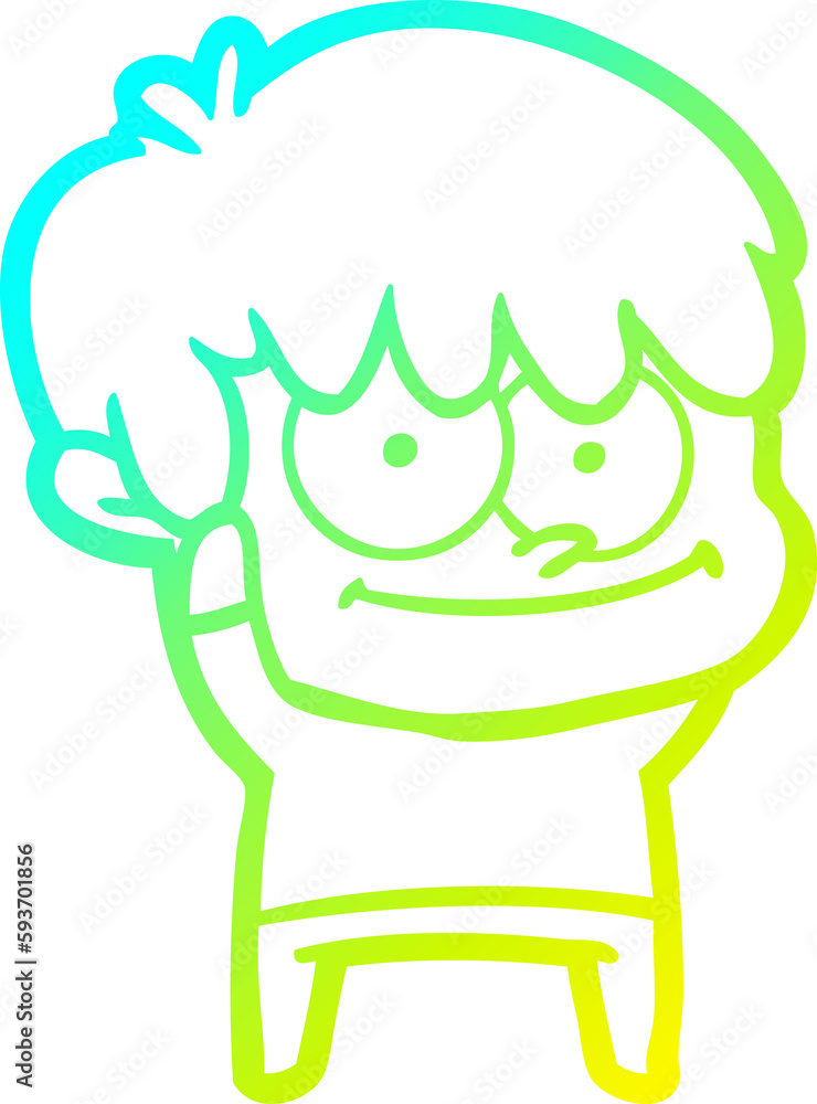 cold gradient line drawing happy cartoon man cold gradient line drawing happy cartoon man
