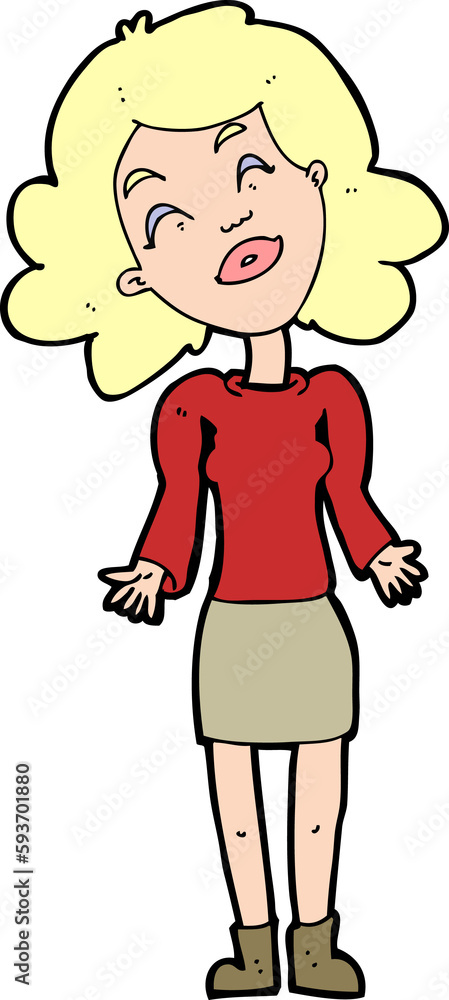 cartoon woman shrugging shoulders cartoon woman shrugging shoulders