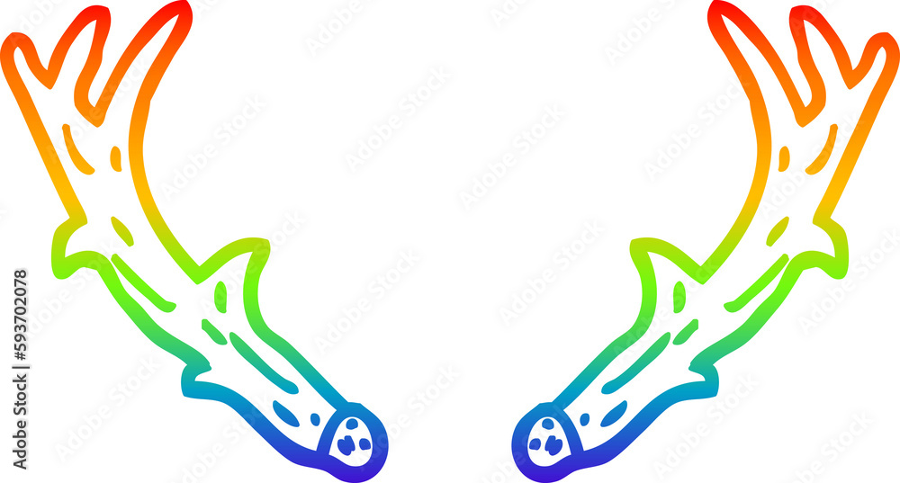 rainbow gradient line drawing cartoon antlers rainbow gradient line drawing cartoon antlers