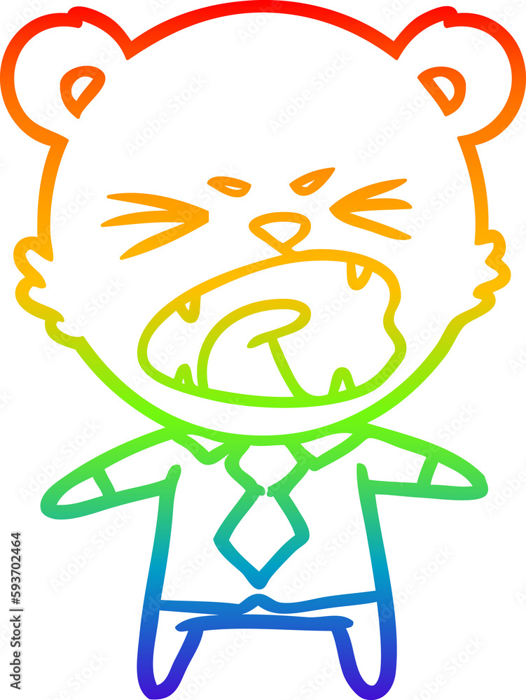 rainbow gradient line drawing angry cartoon bear rainbow gradient line drawing angry cartoon bear