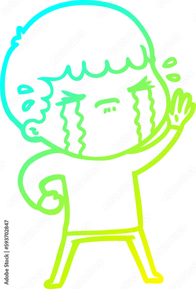 cold gradient line drawing cartoon man crying cold gradient line drawing cartoon man crying