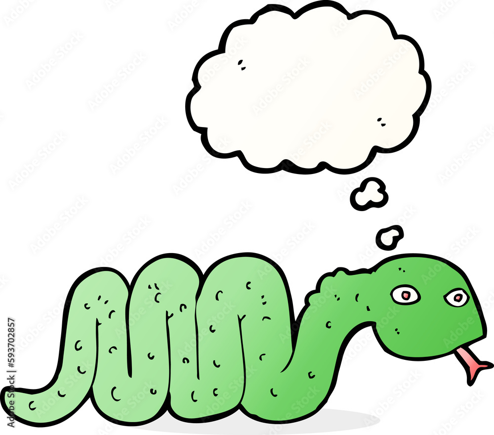 funny cartoon snake with thought bubble funny cartoon snake with thought bubble