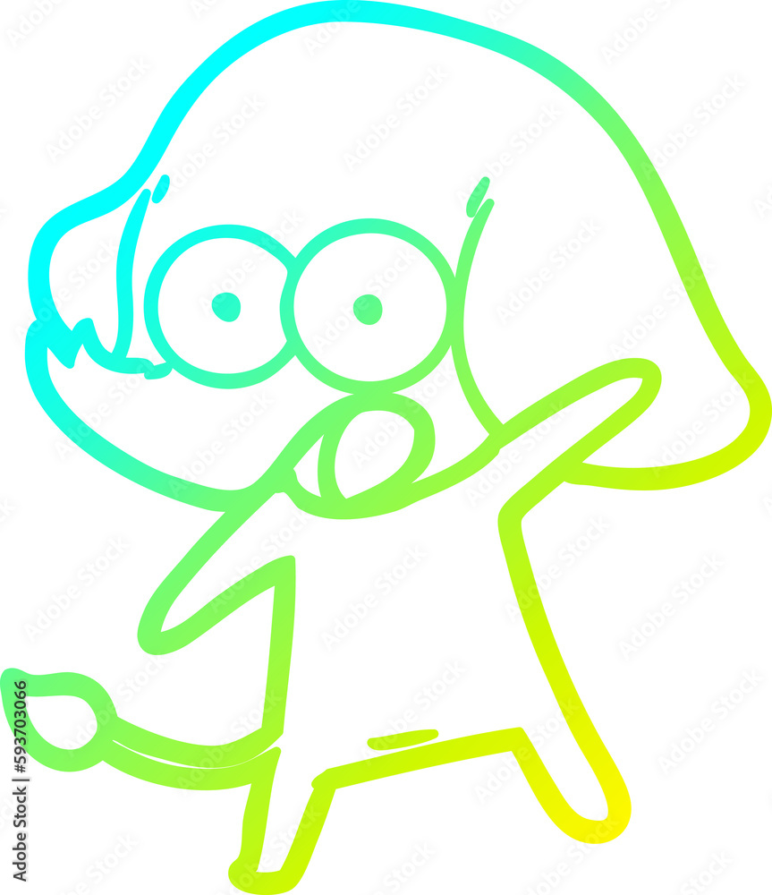 cold gradient line drawing cute cartoon elephant cold gradient line drawing cute cartoon elephant