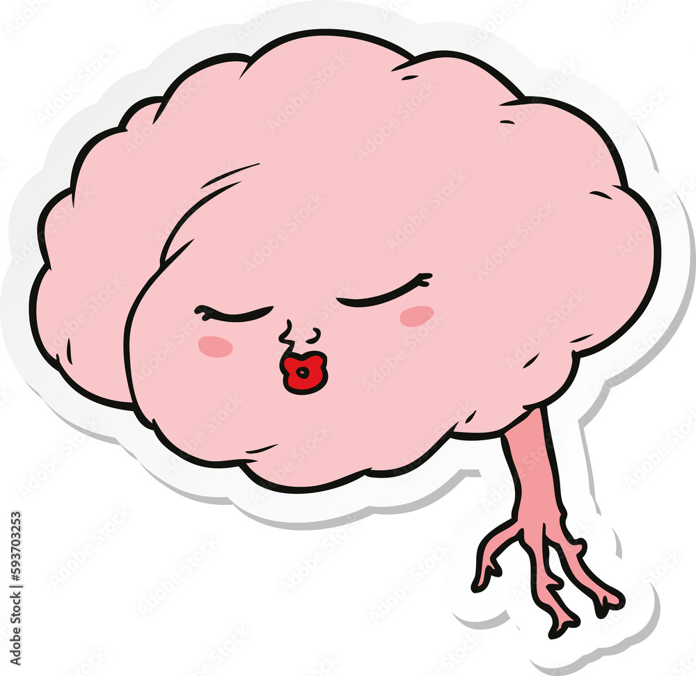 Obraz premium sticker of a cartoon brain