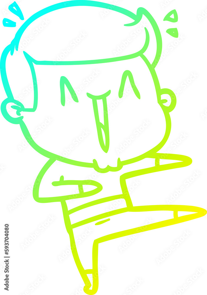 cold gradient line drawing cartoon excited man cold gradient line drawing cartoon excited man