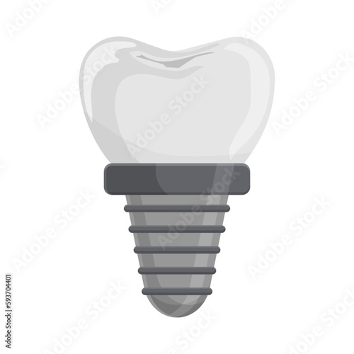 Dental implant Tooth replacement. Dental health. Flat vector illustration isolated on white background.
