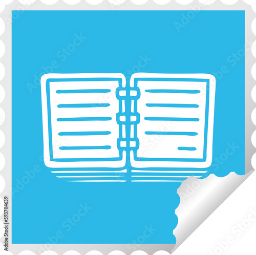square peeling sticker cartoon note book © lineartestpilot