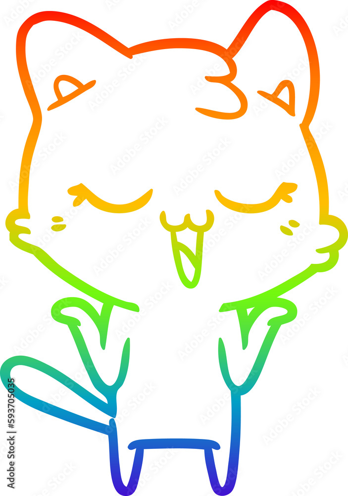 rainbow gradient line drawing cartoon cat rainbow gradient line drawing cartoon cat