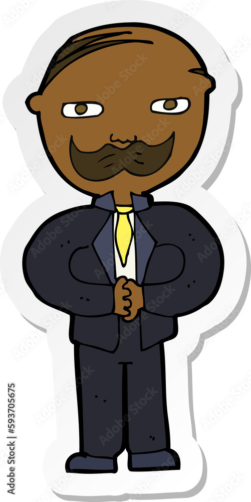 sticker of a cartoon old man with mustache sticker of a cartoon old man with mustache