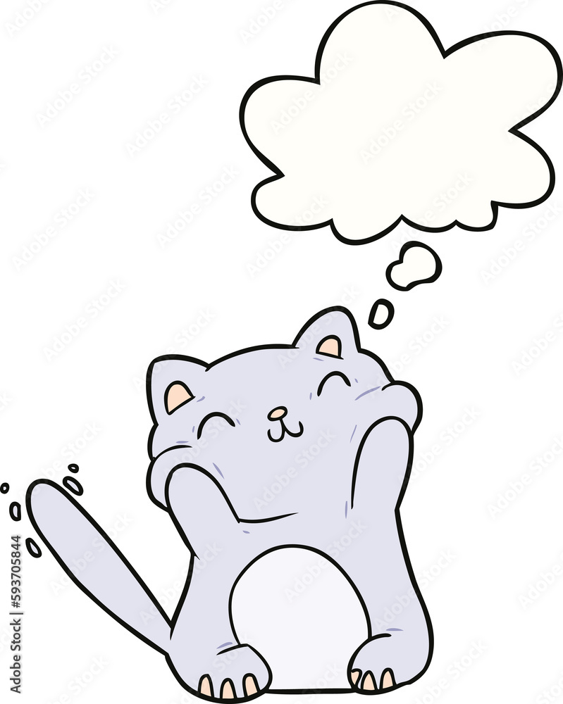 Fototapeta premium cartoon cat and thought bubble