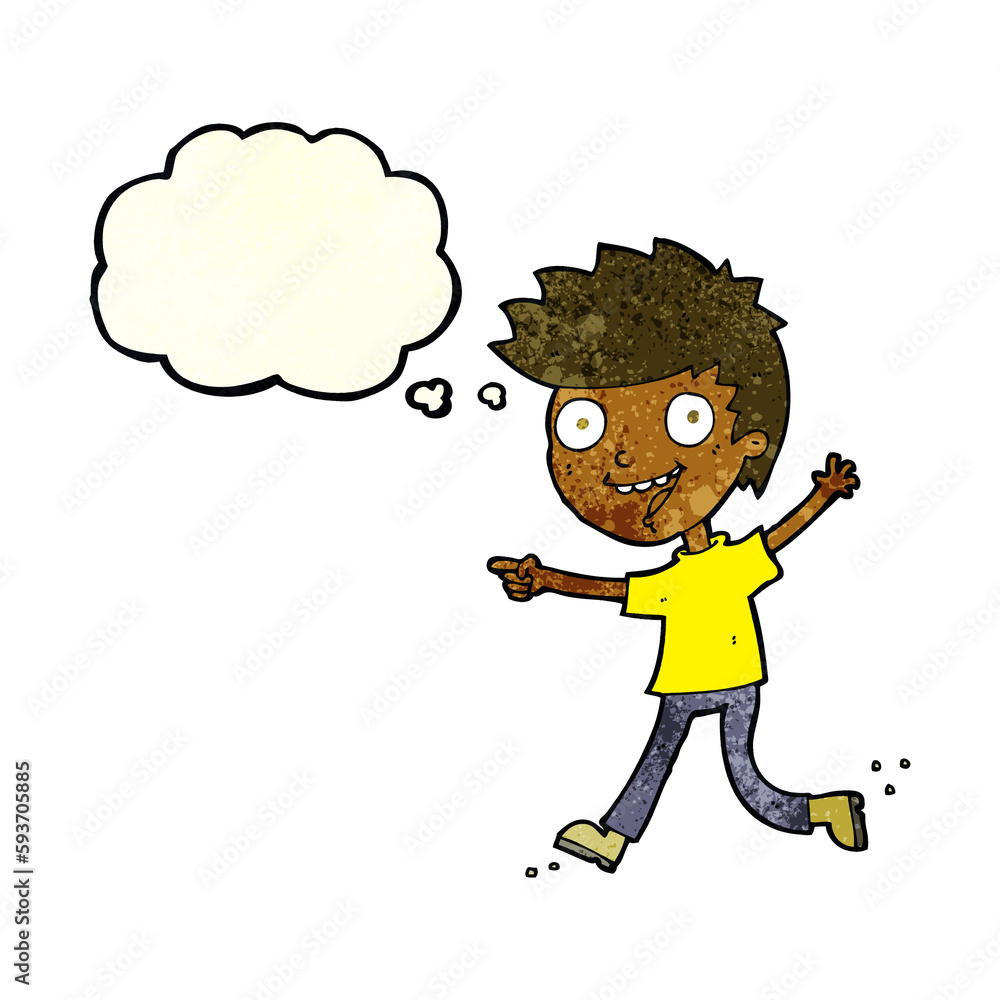 cartoon crazy excited boy with thought bubble cartoon crazy excited boy with thought bubble