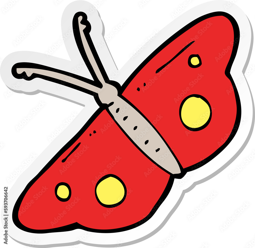 sticker of a cartoon butterfly symbol sticker of a cartoon butterfly symbol