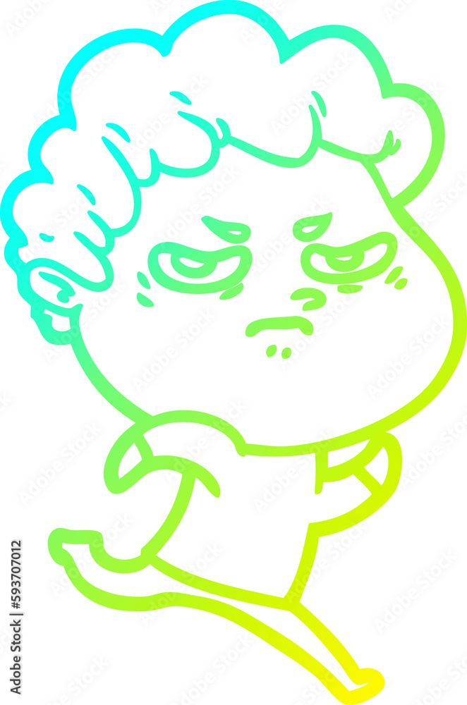 cold gradient line drawing cartoon angry man cold gradient line drawing cartoon angry man