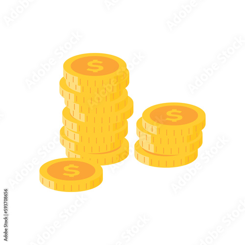 gold coins (dollars) in perspective