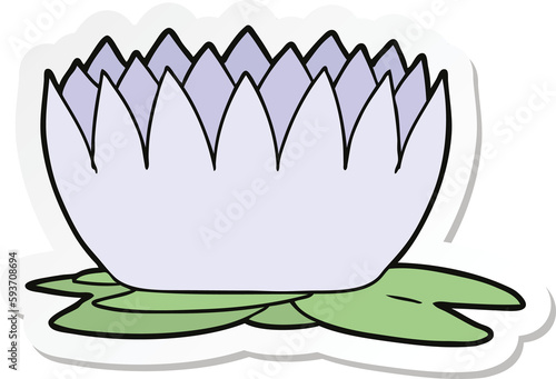 sticker of a cartoon waterlily