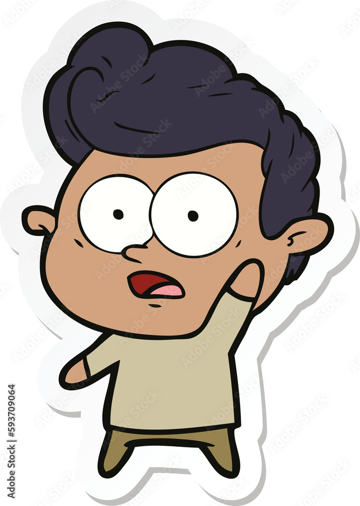 sticker of a cartoon man asking question sticker of a cartoon man asking question